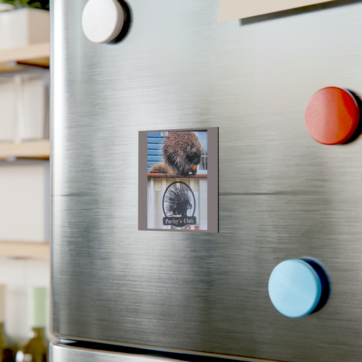 Porky's Club Porcupine Square Magnet