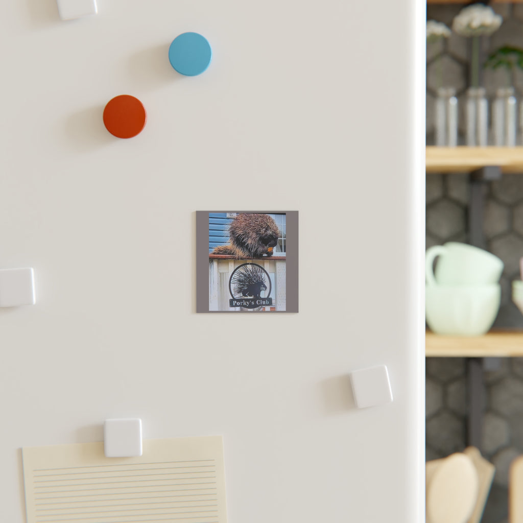 Porky's Club Porcupine Square Magnet