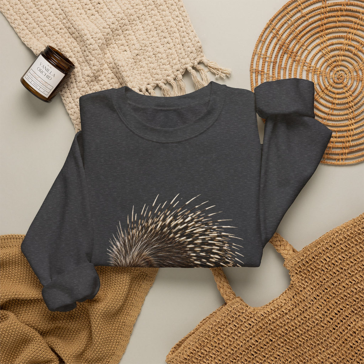 Porcupine Illustration Crewneck Sweatshirt