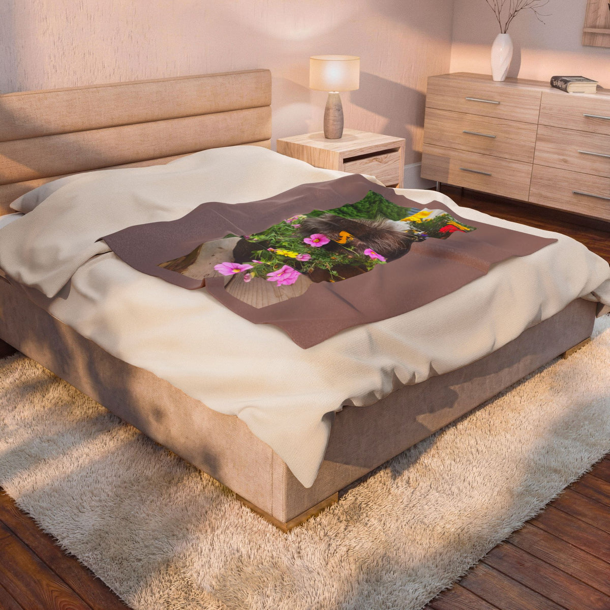 Tiny Tunia Porcupine  Velveteen Plush Blanket