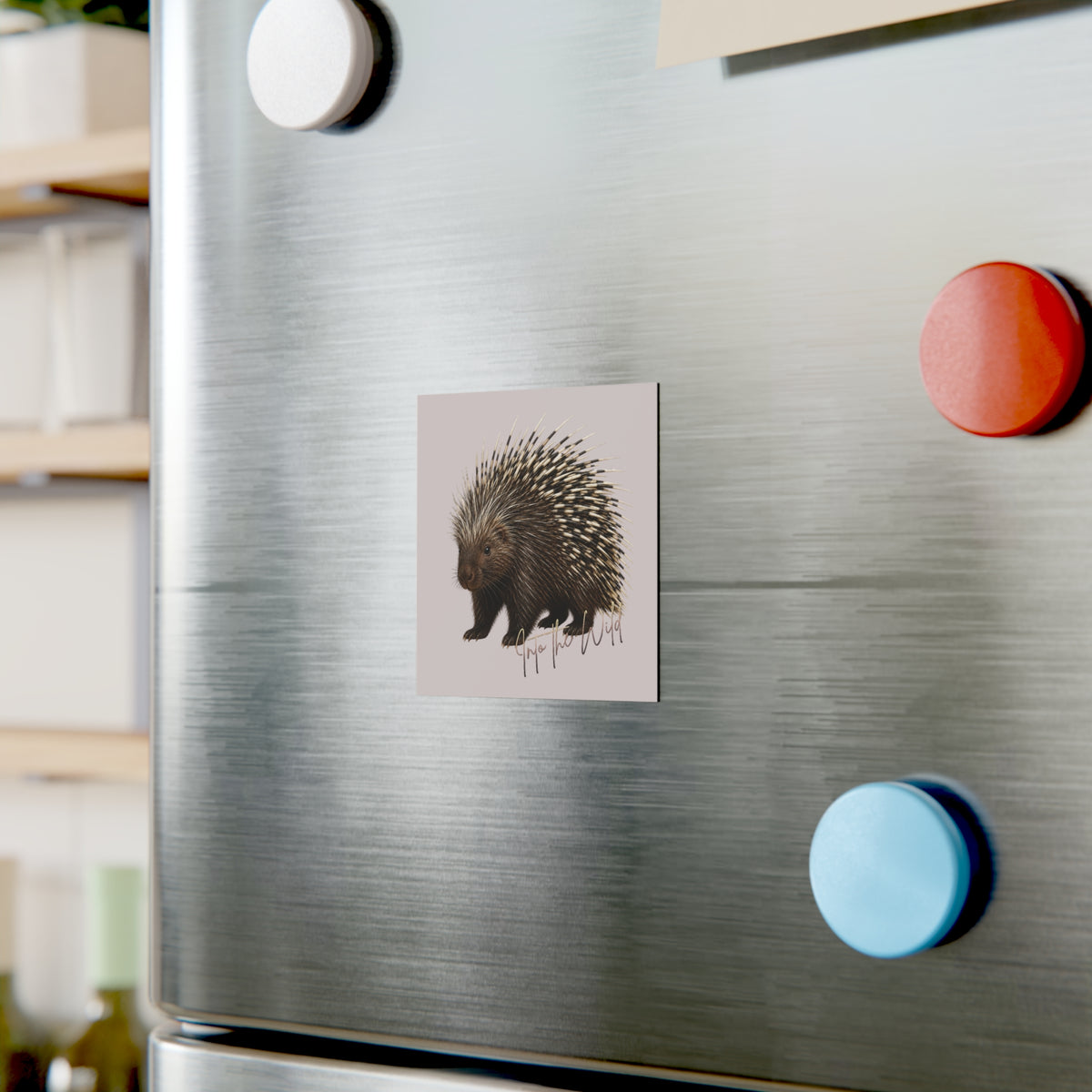 Porcupine 'Into the Wild' Square Magnet