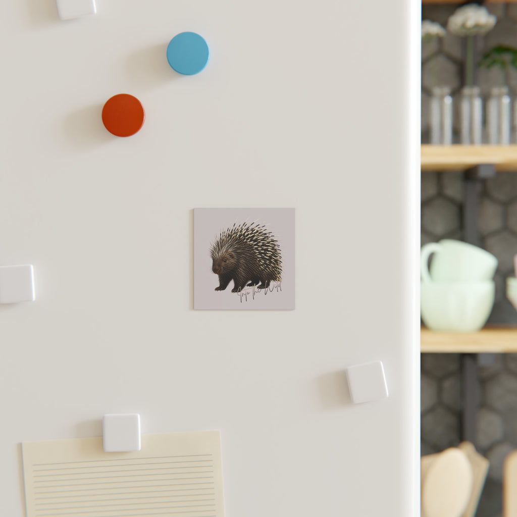 Porcupine 'Into the Wild' Square Magnet