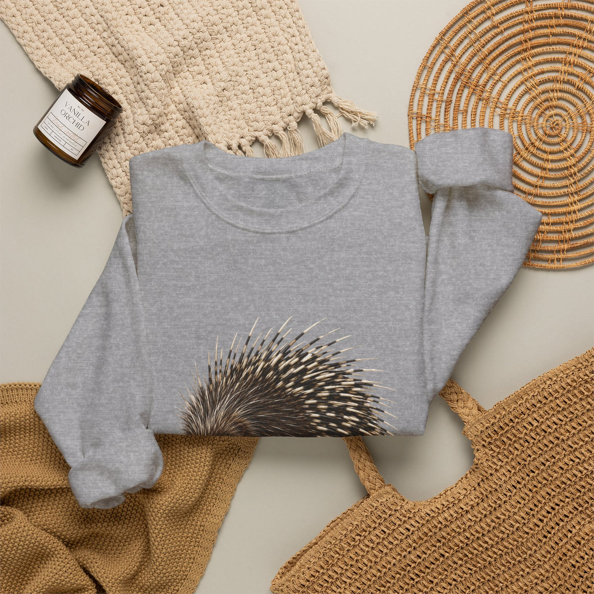 Porcupine Illustration Crewneck Sweatshirt