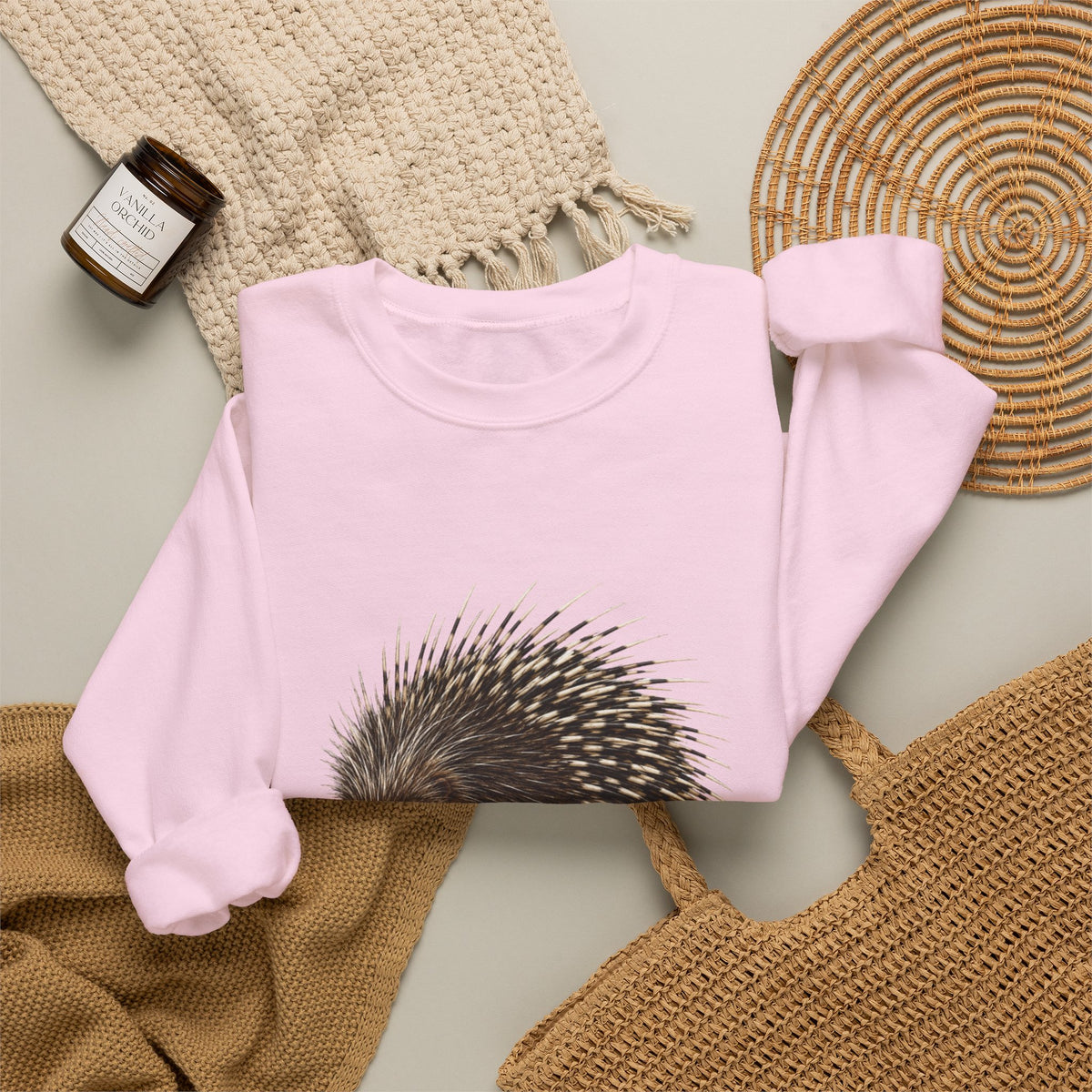 Porcupine Illustration Crewneck Sweatshirt