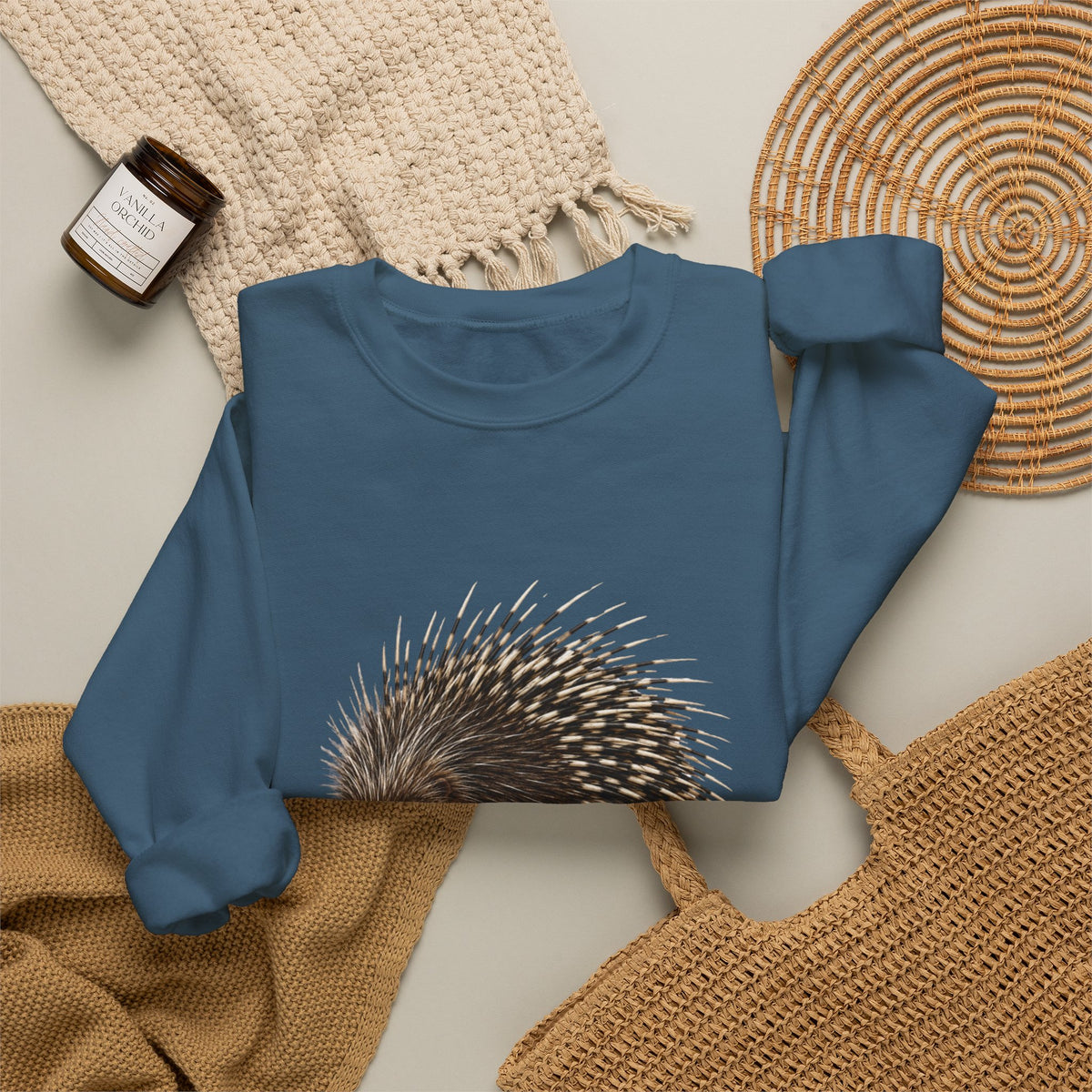 Porcupine Illustration Crewneck Sweatshirt